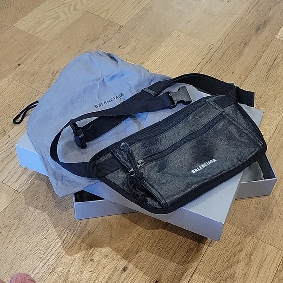 Balenciaga leather fanny pack/cross body